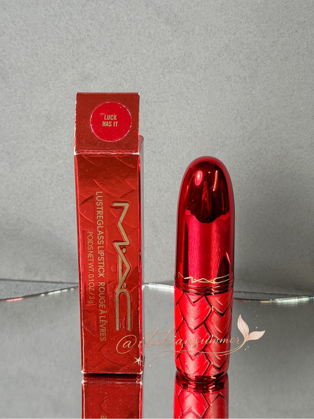 MAC Luck Has It Lustreglass Lipstick 2024 Lunar New Year Limited Edition BNIB - Picture 3 of 7